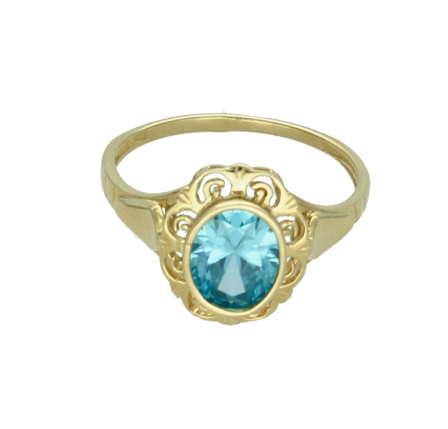 Złoty pierścionek damski 585 owalny z błękitną cyrkonią rozmiar 22 PI 6541D 585. Złoty pierścionek damski. Złoty pierścionek z cyrkoniami. Pierścionek złoty zaręczynowy. Pierścionek złoty próby 585. Złoty pierścionek na prezent dla k (6).jpg